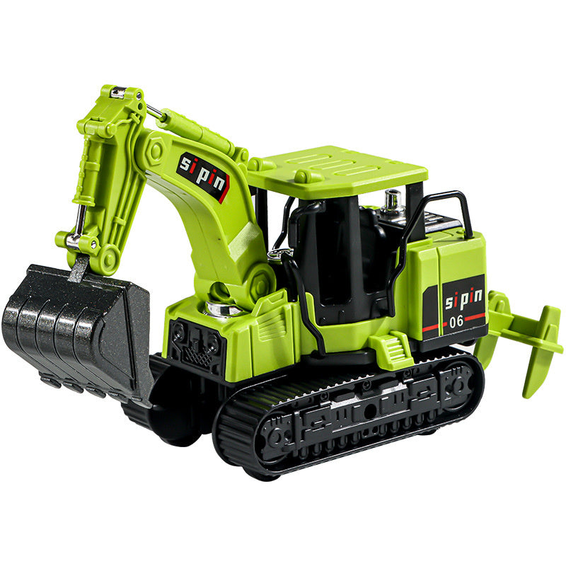 Children's Toy Alloy Excavator Dump Crane Car Model Bulldozer Boys' Truck Engineering Vehicle