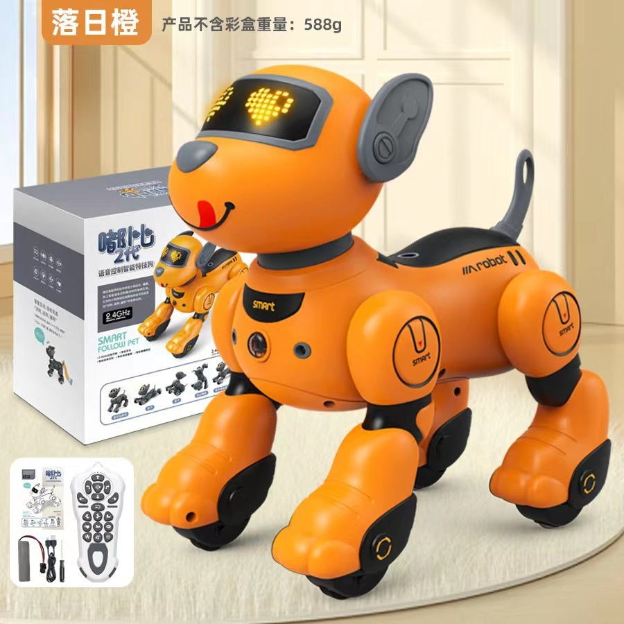 Cross-border Intelligent Voice-Activated Talking Robot Dog with Touch Sensing, Song and Dance Programming, Remote Control, Educational Toy