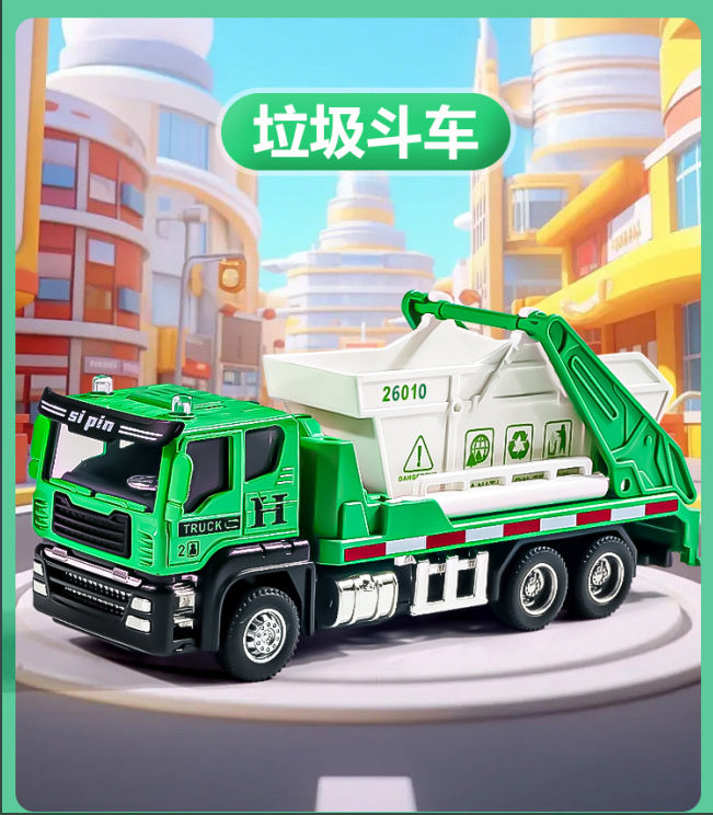 Children's Toy Alloy Excavator Dump Crane Car Model Bulldozer Boys' Truck Engineering Vehicle