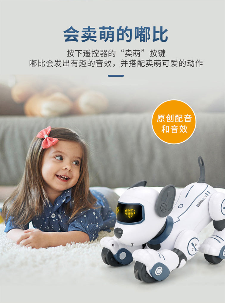 Cross-border Intelligent Voice-Activated Talking Robot Dog with Touch Sensing, Song and Dance Programming, Remote Control, Educational Toy