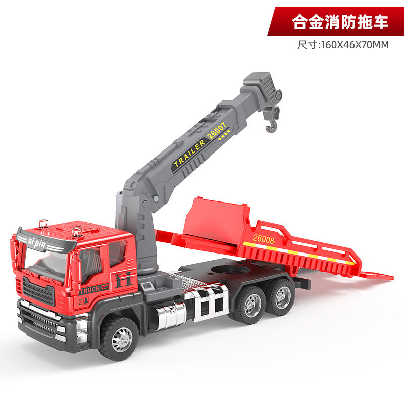 Children's Toy Alloy Excavator Dump Crane Car Model Bulldozer Boys' Truck Engineering Vehicle
