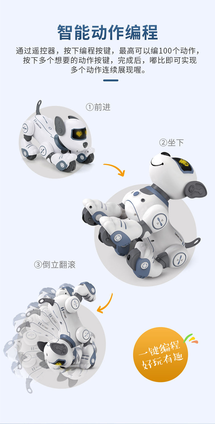 Cross-border Intelligent Voice-Activated Talking Robot Dog with Touch Sensing, Song and Dance Programming, Remote Control, Educational Toy