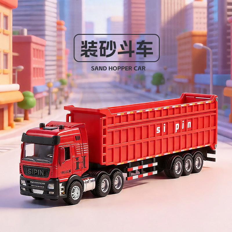 Children's Toy Alloy Excavator Dump Crane Car Model Bulldozer Boys' Truck Engineering Vehicle