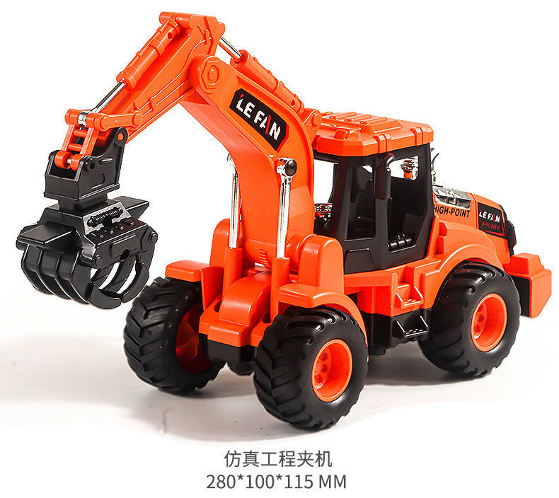 Children's Toy Alloy Excavator Dump Crane Car Model Bulldozer Boys' Truck Engineering Vehicle