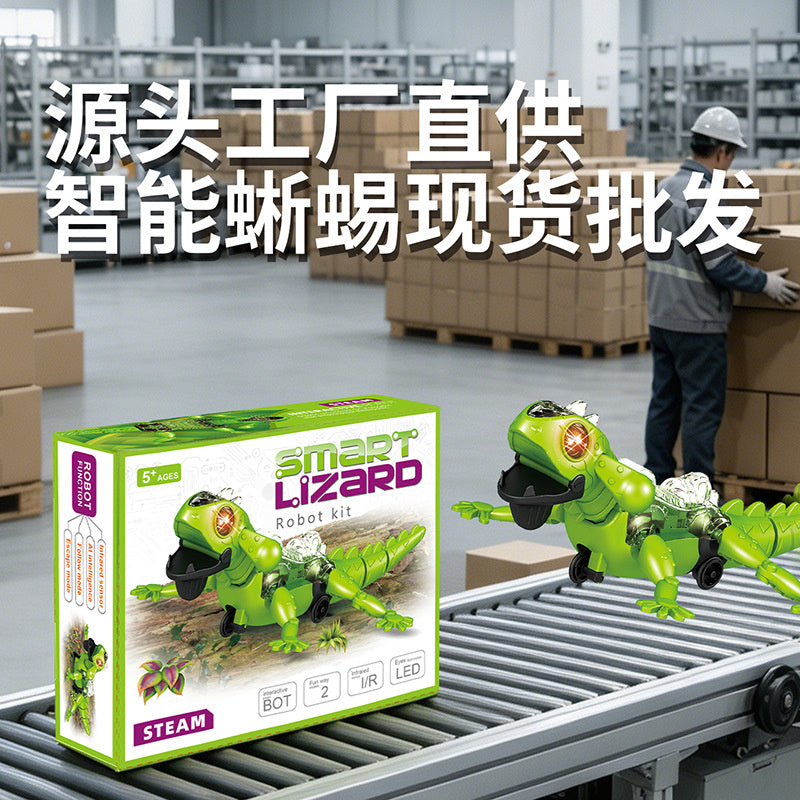 New cross-border product: AI intelligent automatic obstacle-avoiding toy, bionic lizard sensor-controlled crawling mechanical animal toy for boys and girls
