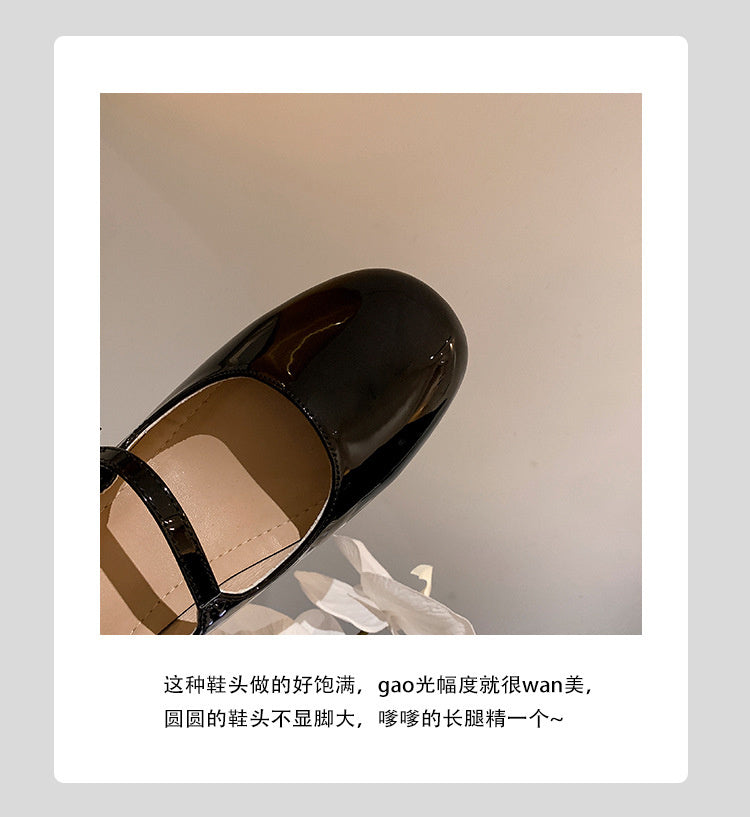Weiwei Girl 173-1 French Mary Jane for Women One-Strap Chunky Heel Single Shoes Fairy Style Silver High Heels