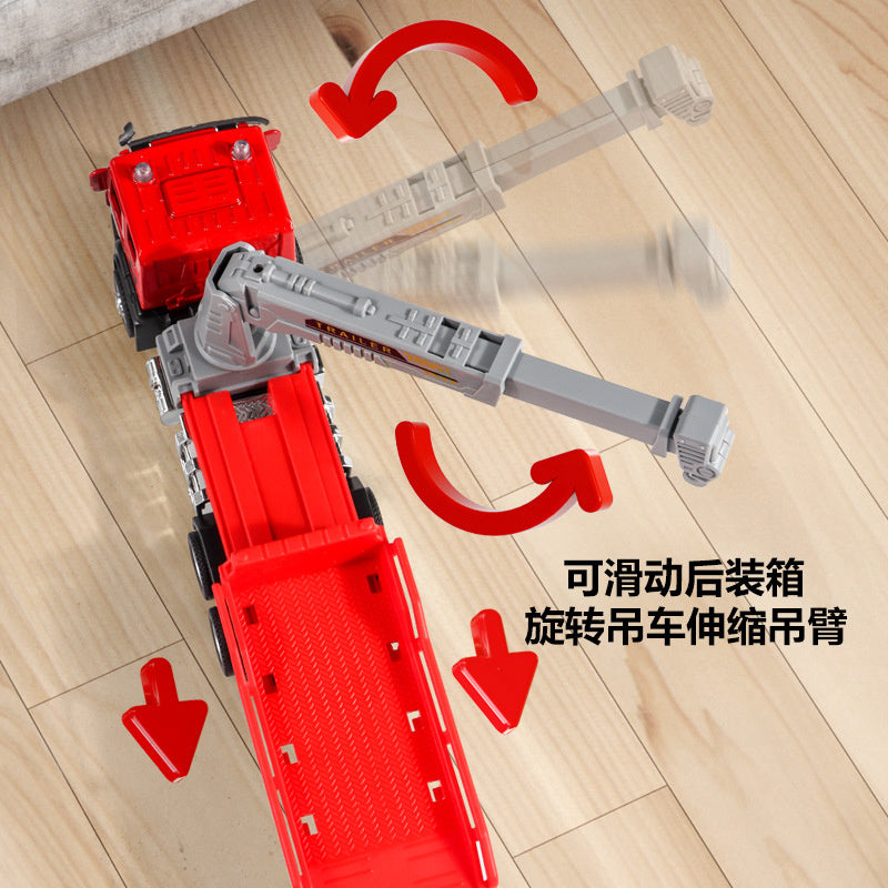 Children's Toy Alloy Excavator Dump Crane Car Model Bulldozer Boys' Truck Engineering Vehicle