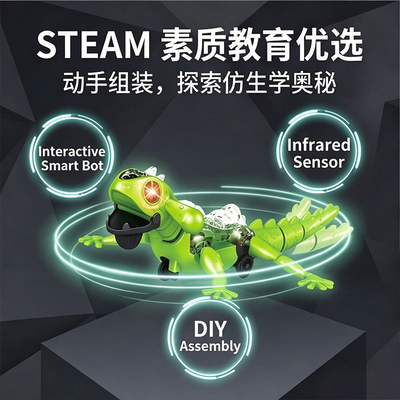New cross-border product: AI intelligent automatic obstacle-avoiding toy, bionic lizard sensor-controlled crawling mechanical animal toy for boys and girls