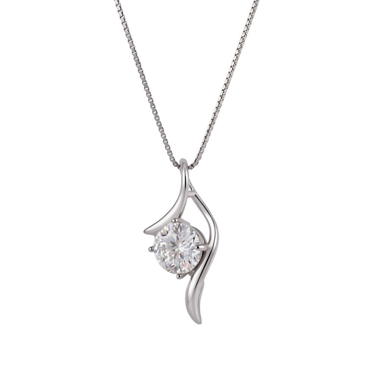 S925 sterling silver, moissanite, Cupid's Arrow necklace, niche design, clavicle chain, high-end, lightweight luxury jewelry for women
