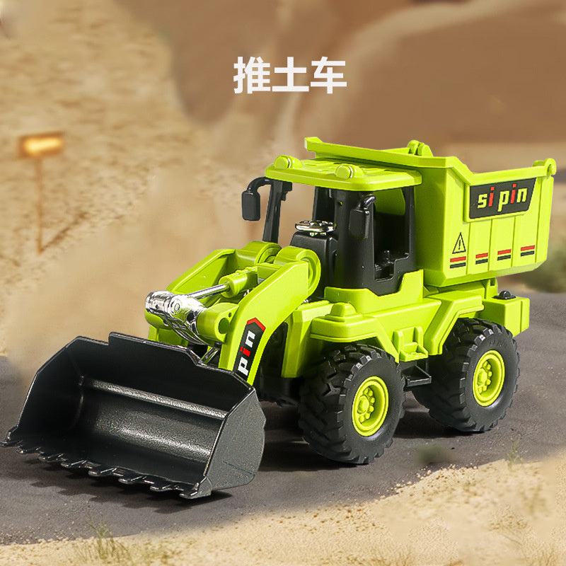 Children's Toy Alloy Excavator Dump Crane Car Model Bulldozer Boys' Truck Engineering Vehicle