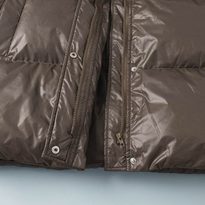 Cross-Border Drawstring Slim European and American 2025 Winter New Hooded Zipper Comfortable Warm Cotton Jacket Coat