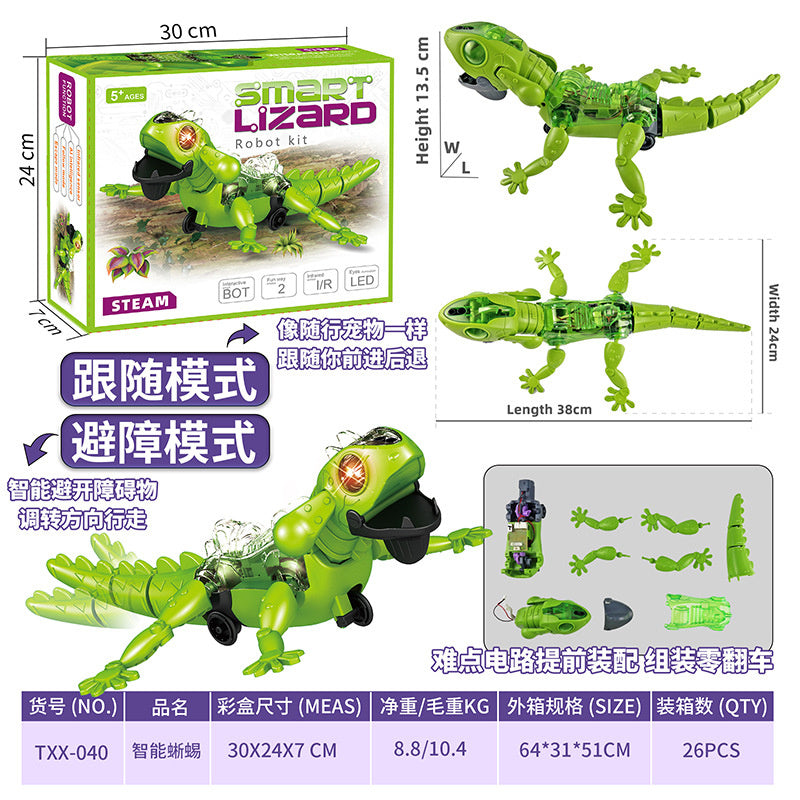 New cross-border product: AI intelligent automatic obstacle-avoiding toy, bionic lizard sensor-controlled crawling mechanical animal toy for boys and girls