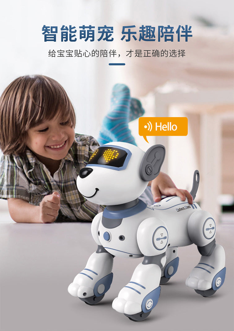 Cross-border Intelligent Voice-Activated Talking Robot Dog with Touch Sensing, Song and Dance Programming, Remote Control, Educational Toy