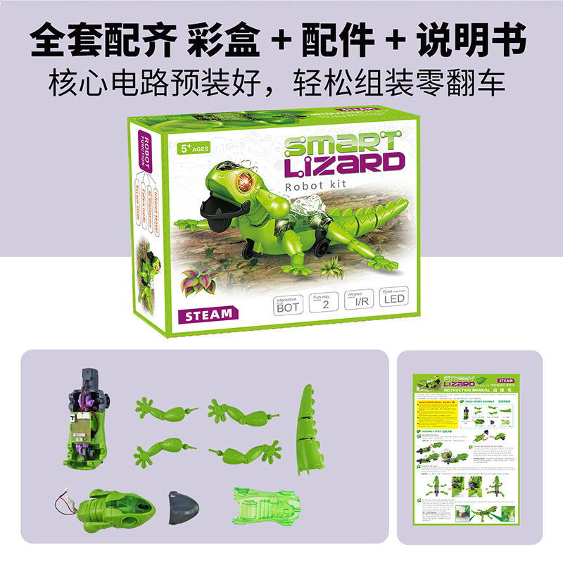 New cross-border product: AI intelligent automatic obstacle-avoiding toy, bionic lizard sensor-controlled crawling mechanical animal toy for boys and girls