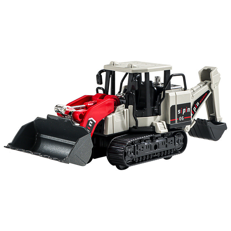 Children's Toy Alloy Excavator Dump Crane Car Model Bulldozer Boys' Truck Engineering Vehicle