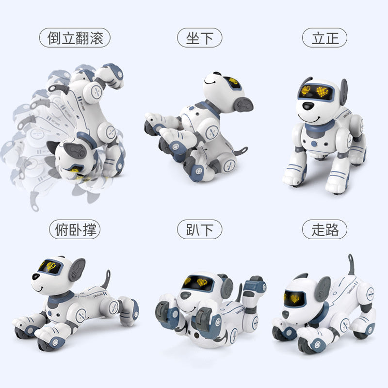 Cross-border Intelligent Voice-Activated Talking Robot Dog with Touch Sensing, Song and Dance Programming, Remote Control, Educational Toy