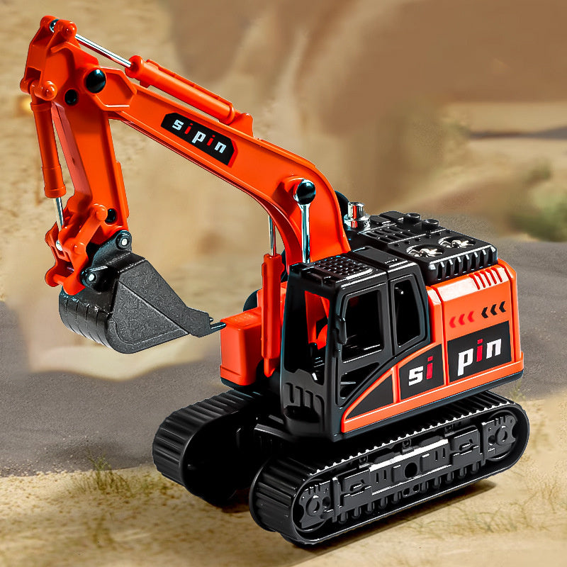 Children's Toy Alloy Excavator Dump Crane Car Model Bulldozer Boys' Truck Engineering Vehicle