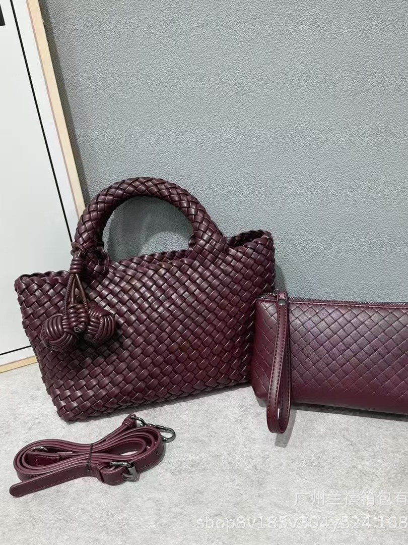 Handmade Soft Leather Woven Handbag for Women 2025 New Single Shoulder Crossbody Bag Unique Design Fashion Versatile Stylish