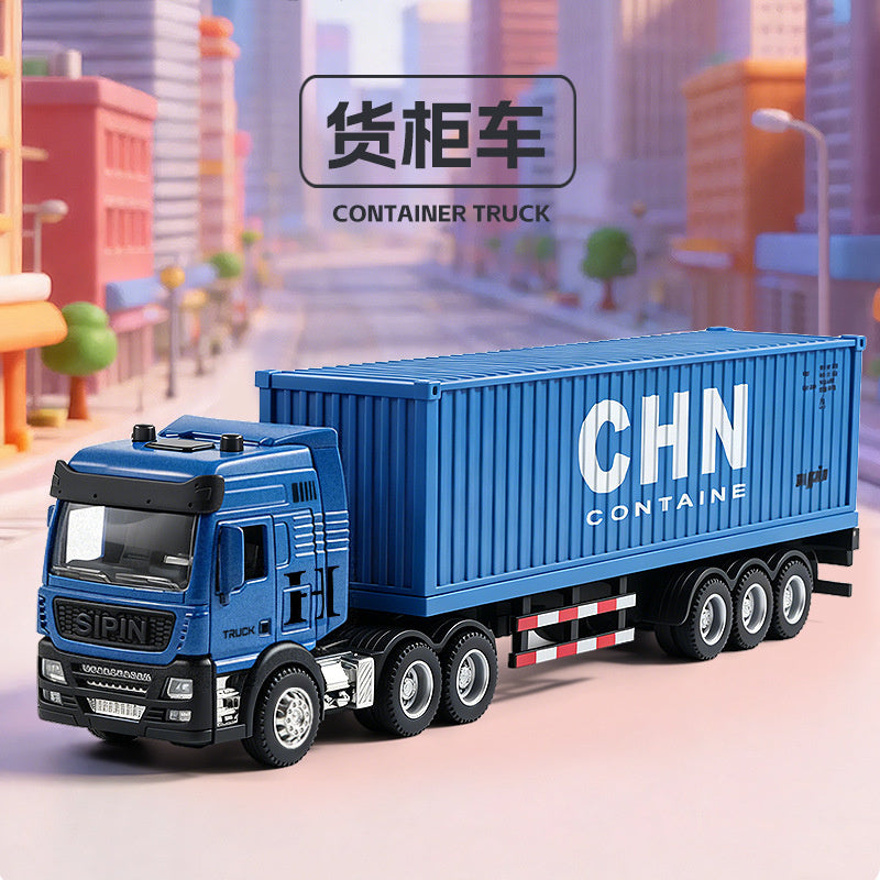 Children's Toy Alloy Excavator Dump Crane Car Model Bulldozer Boys' Truck Engineering Vehicle