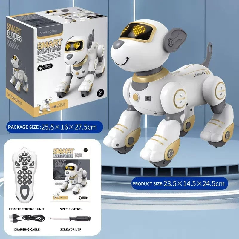 Cross-border Intelligent Voice-Activated Talking Robot Dog with Touch Sensing, Song and Dance Programming, Remote Control, Educational Toy