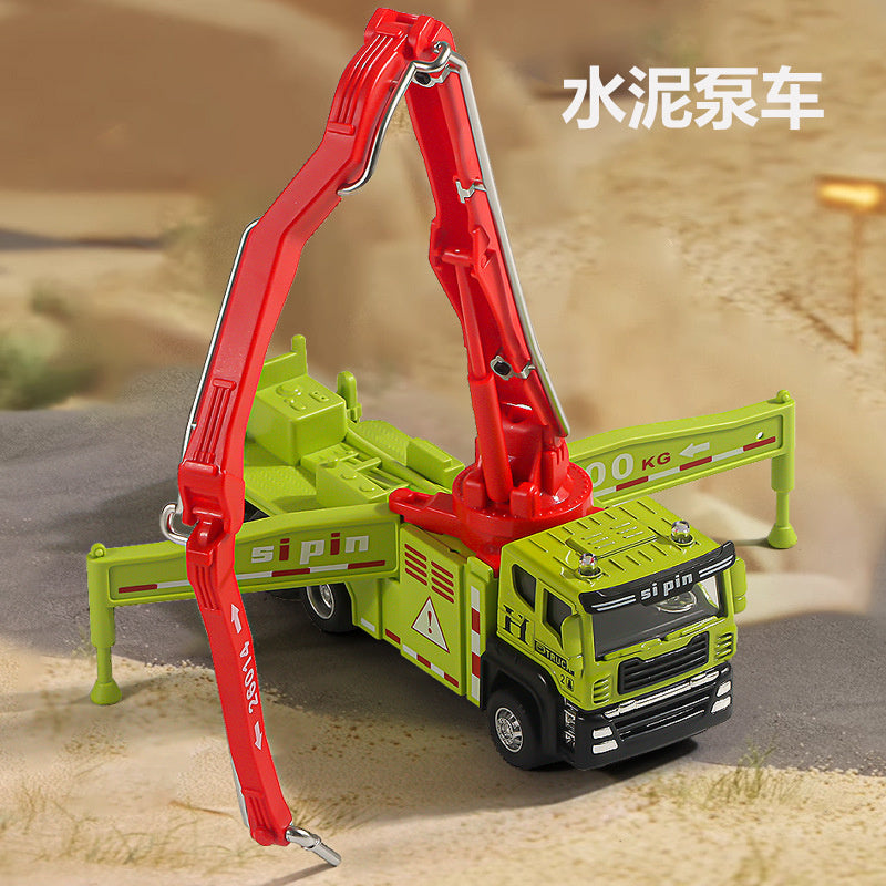 Children's Toy Alloy Excavator Dump Crane Car Model Bulldozer Boys' Truck Engineering Vehicle