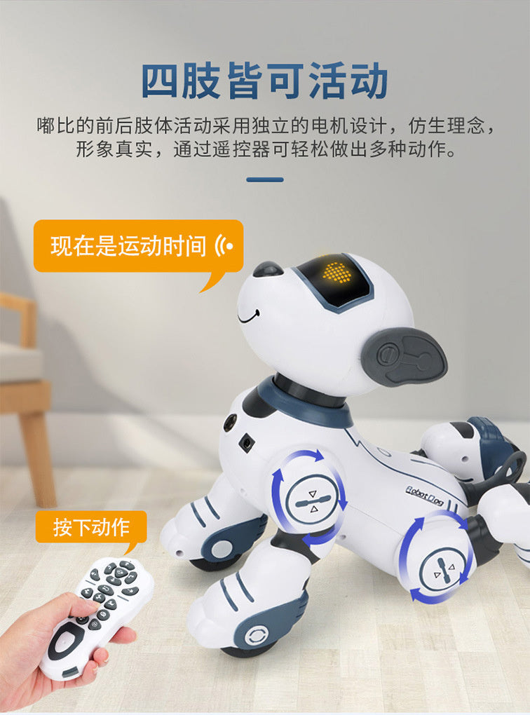 Cross-border Intelligent Voice-Activated Talking Robot Dog with Touch Sensing, Song and Dance Programming, Remote Control, Educational Toy