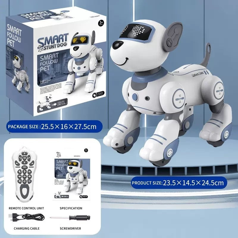Cross-border Intelligent Voice-Activated Talking Robot Dog with Touch Sensing, Song and Dance Programming, Remote Control, Educational Toy