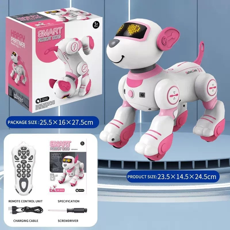Cross-border Intelligent Voice-Activated Talking Robot Dog with Touch Sensing, Song and Dance Programming, Remote Control, Educational Toy