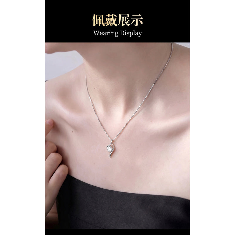 S925 sterling silver, moissanite, Cupid's Arrow necklace, niche design, clavicle chain, high-end, lightweight luxury jewelry for women
