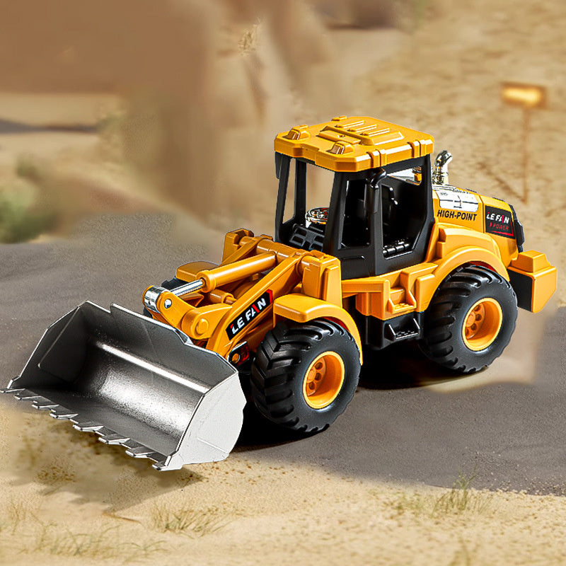 Children's Toy Alloy Excavator Dump Crane Car Model Bulldozer Boys' Truck Engineering Vehicle