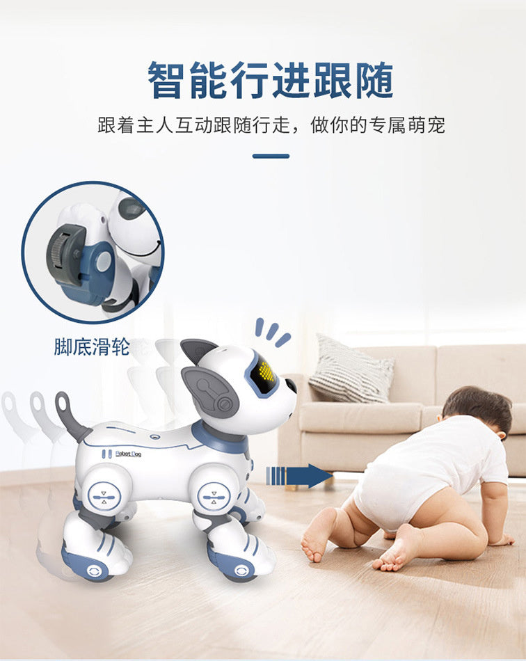 Cross-border Intelligent Voice-Activated Talking Robot Dog with Touch Sensing, Song and Dance Programming, Remote Control, Educational Toy