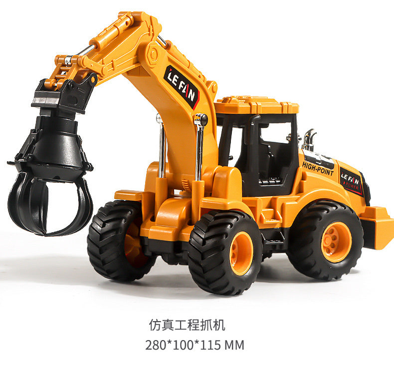 Children's Toy Alloy Excavator Dump Crane Car Model Bulldozer Boys' Truck Engineering Vehicle