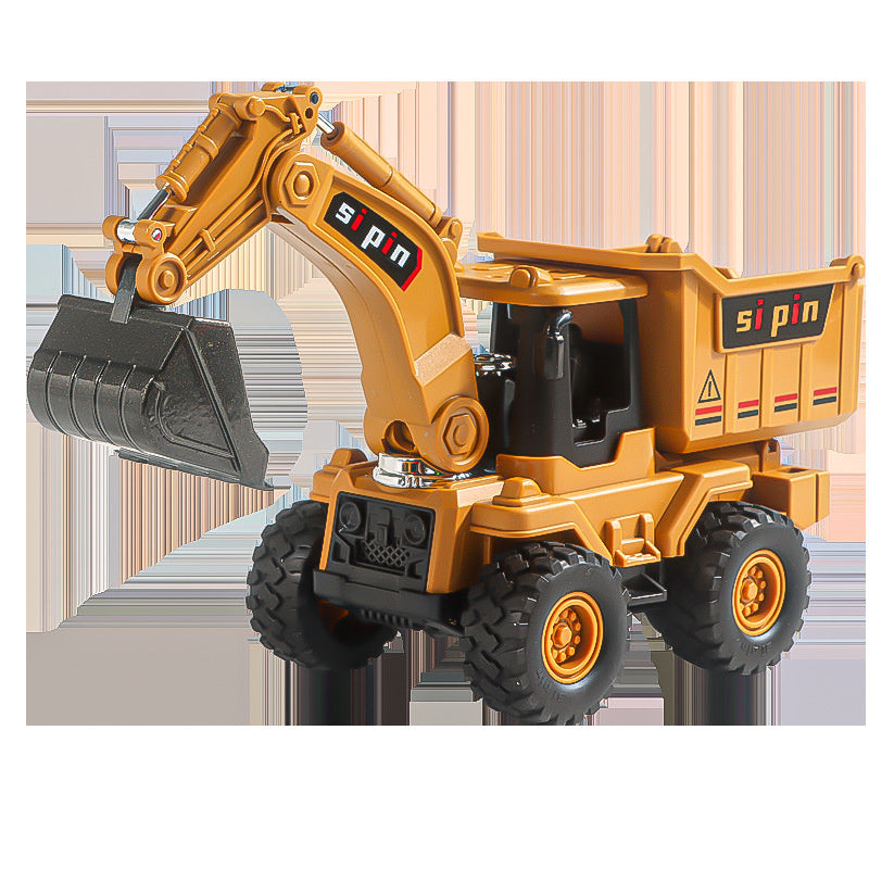 Children's Toy Alloy Excavator Dump Crane Car Model Bulldozer Boys' Truck Engineering Vehicle