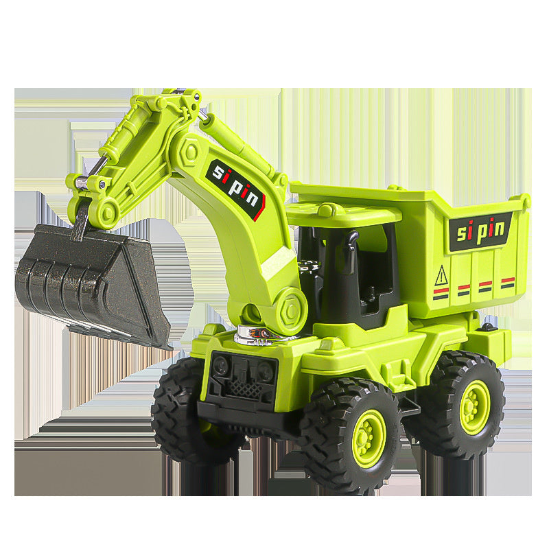 Children's Toy Alloy Excavator Dump Crane Car Model Bulldozer Boys' Truck Engineering Vehicle