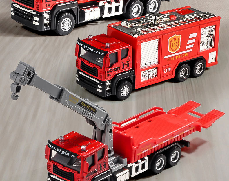 Children's Toy Alloy Excavator Dump Crane Car Model Bulldozer Boys' Truck Engineering Vehicle