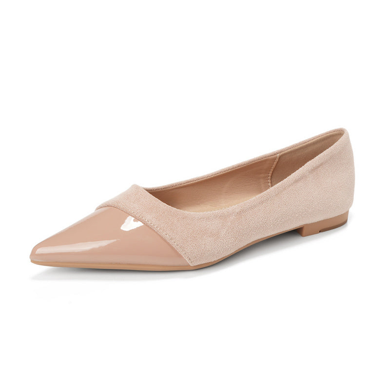 Weiwei Girl 201-1 French Flat Pointed Toe Single for Women Summer Fairy Style Matching Dress Patchwork Commuting Women's Shoes