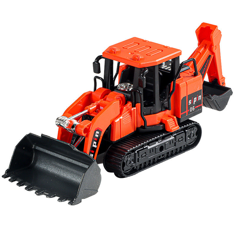 Children's Toy Alloy Excavator Dump Crane Car Model Bulldozer Boys' Truck Engineering Vehicle