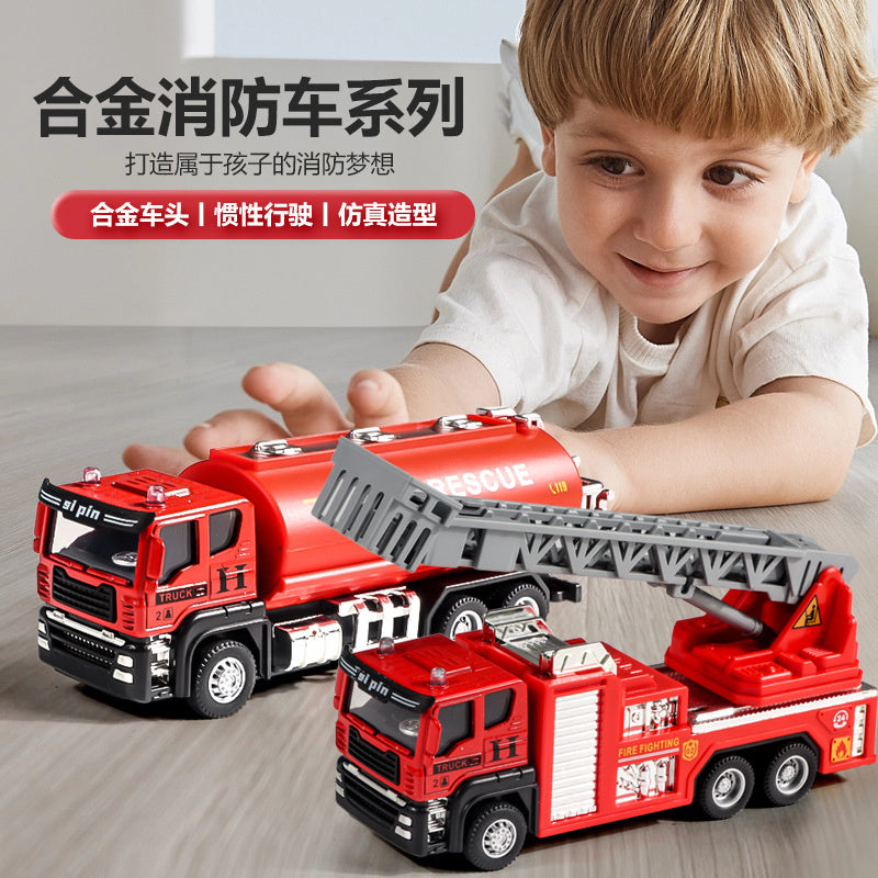 Children's Toy Alloy Excavator Dump Crane Car Model Bulldozer Boys' Truck Engineering Vehicle