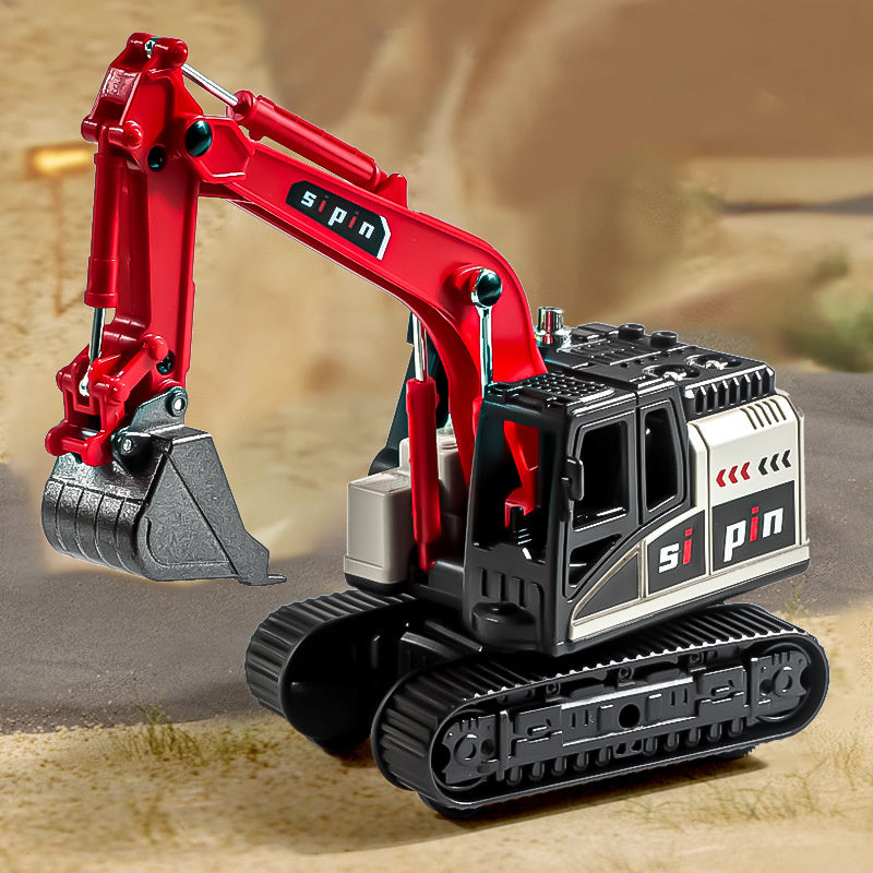 Children's Toy Alloy Excavator Dump Crane Car Model Bulldozer Boys' Truck Engineering Vehicle