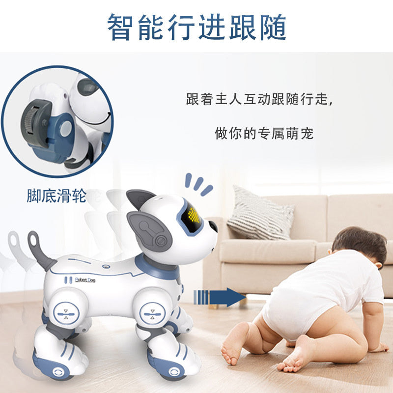 Cross-border Intelligent Voice-Activated Talking Robot Dog with Touch Sensing, Song and Dance Programming, Remote Control, Educational Toy