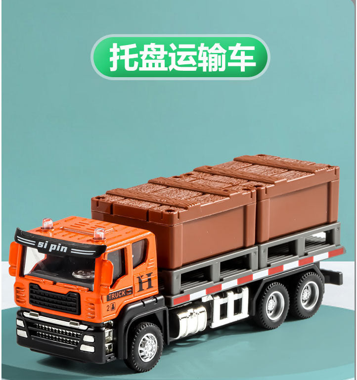 Children's Toy Alloy Excavator Dump Crane Car Model Bulldozer Boys' Truck Engineering Vehicle