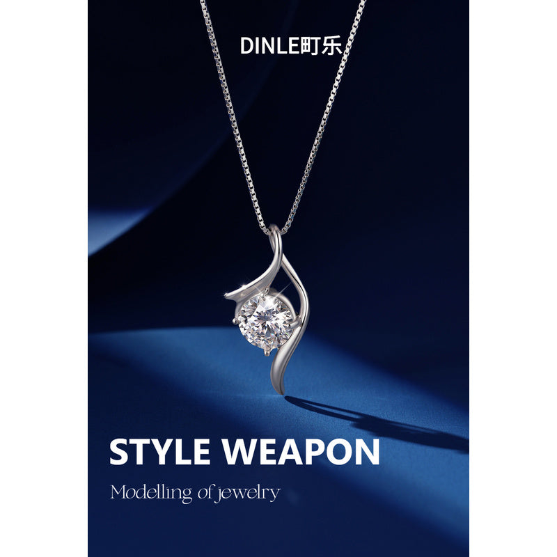 S925 sterling silver, moissanite, Cupid's Arrow necklace, niche design, clavicle chain, high-end, lightweight luxury jewelry for women