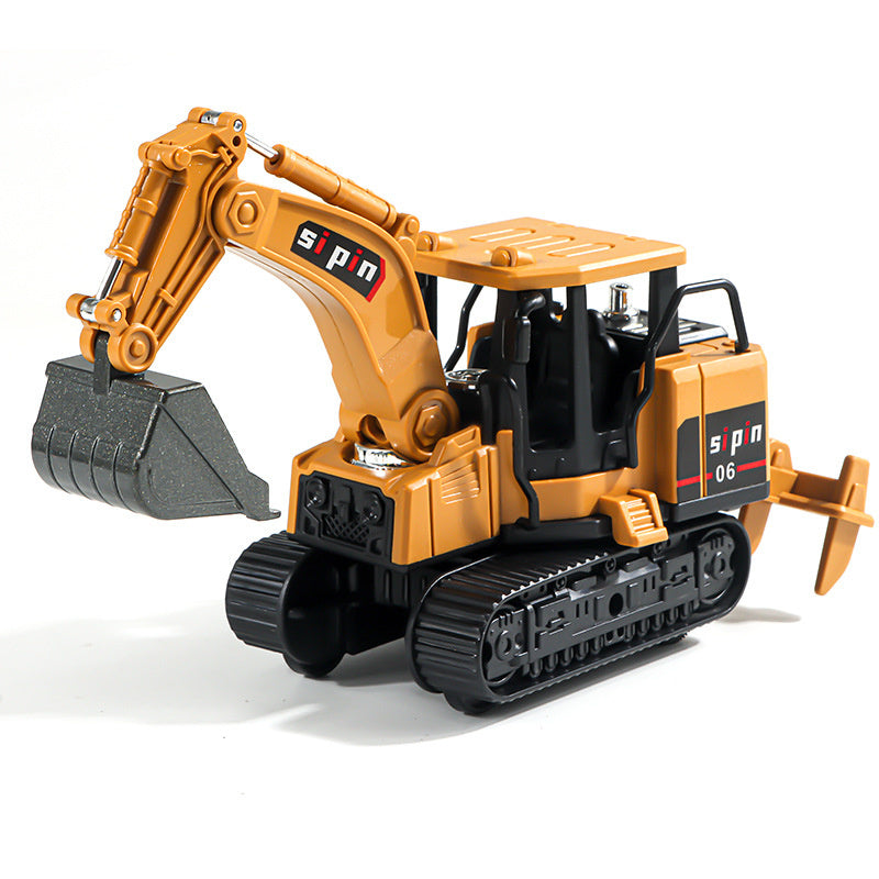 Children's Toy Alloy Excavator Dump Crane Car Model Bulldozer Boys' Truck Engineering Vehicle