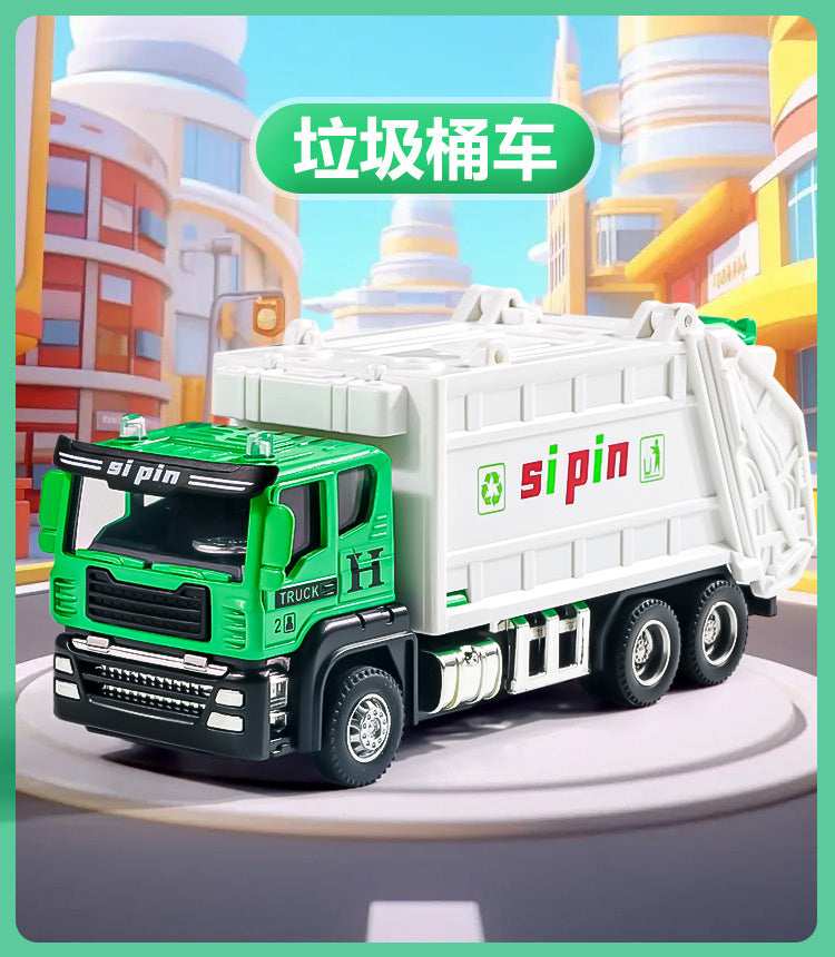 Children's Toy Alloy Excavator Dump Crane Car Model Bulldozer Boys' Truck Engineering Vehicle