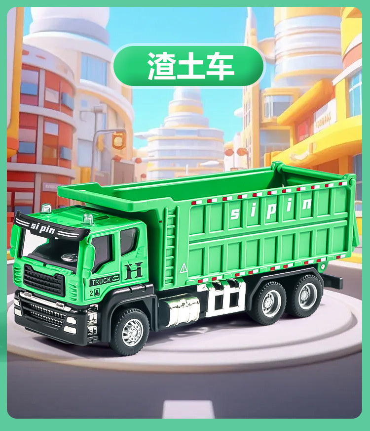 Children's Toy Alloy Excavator Dump Crane Car Model Bulldozer Boys' Truck Engineering Vehicle