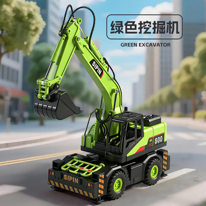 Children's Toy Alloy Excavator Dump Crane Car Model Bulldozer Boys' Truck Engineering Vehicle