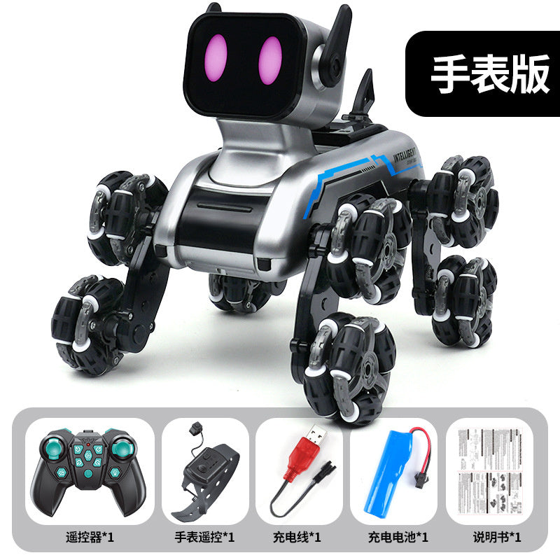 Children's Remote Control Car Intelligent Robot Gesture Sensing Transforming Eight-Wheel Stunt Electric Mechanical Dog Toy Wholesale