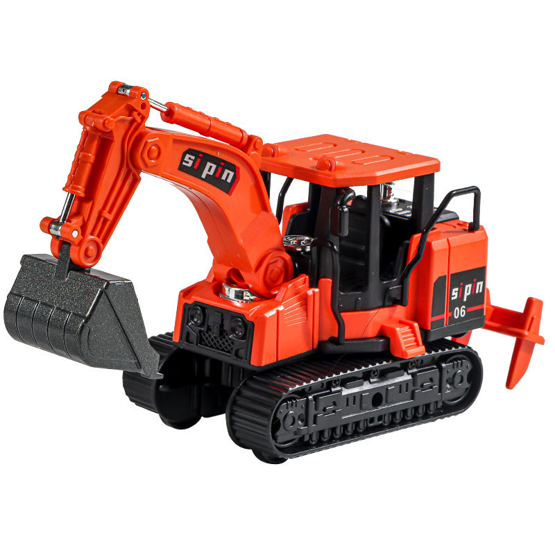 Children's Toy Alloy Excavator Dump Crane Car Model Bulldozer Boys' Truck Engineering Vehicle
