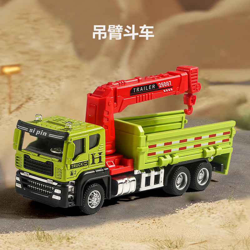 Children's Toy Alloy Excavator Dump Crane Car Model Bulldozer Boys' Truck Engineering Vehicle