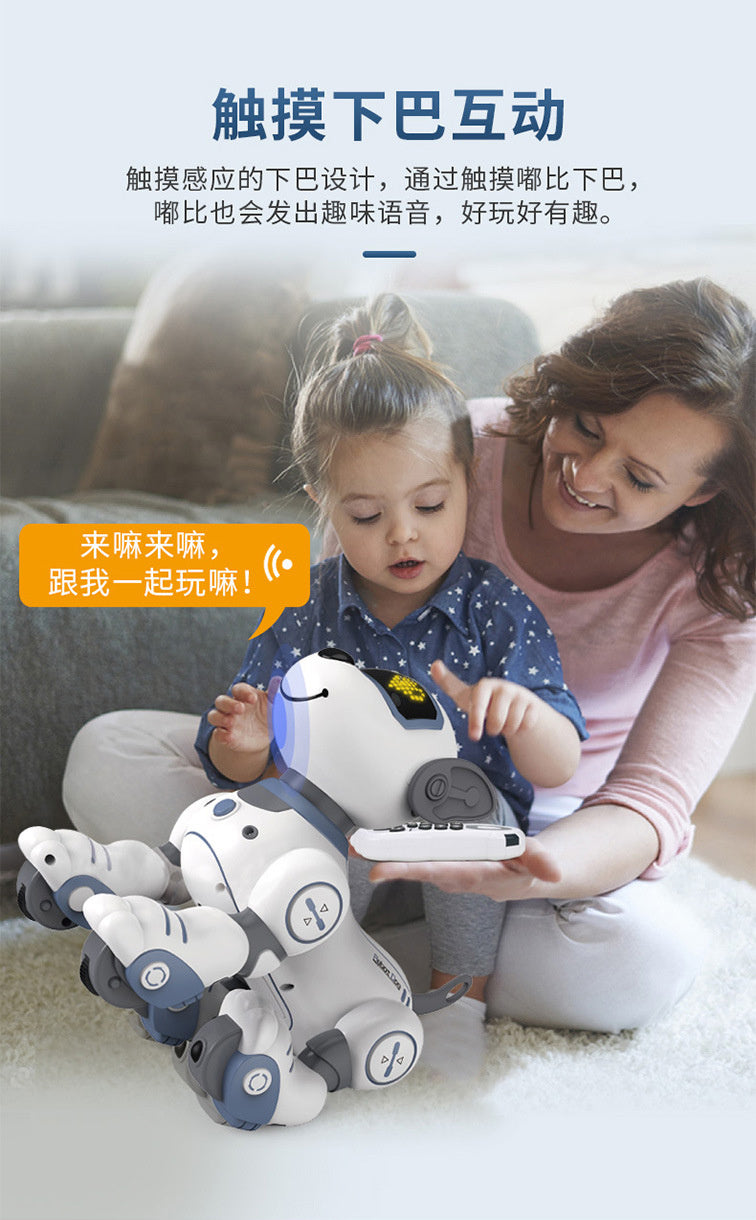 Cross-border Intelligent Voice-Activated Talking Robot Dog with Touch Sensing, Song and Dance Programming, Remote Control, Educational Toy